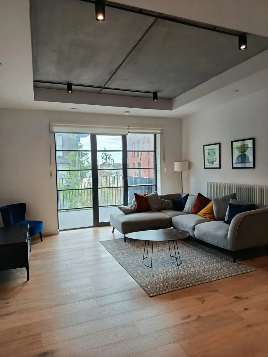 Guest-ready short-let living room in London