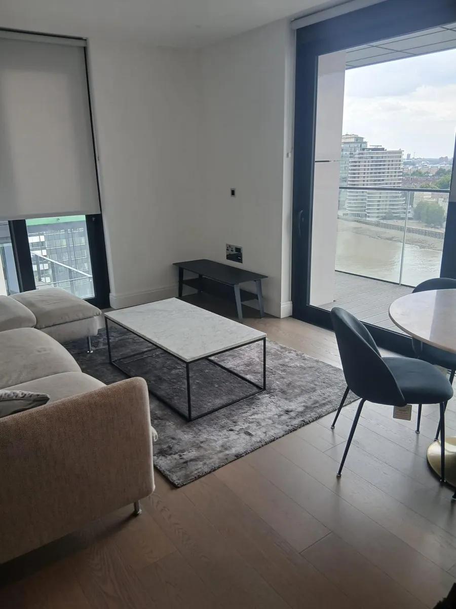 Freshly cleaned London flat with a Thames view